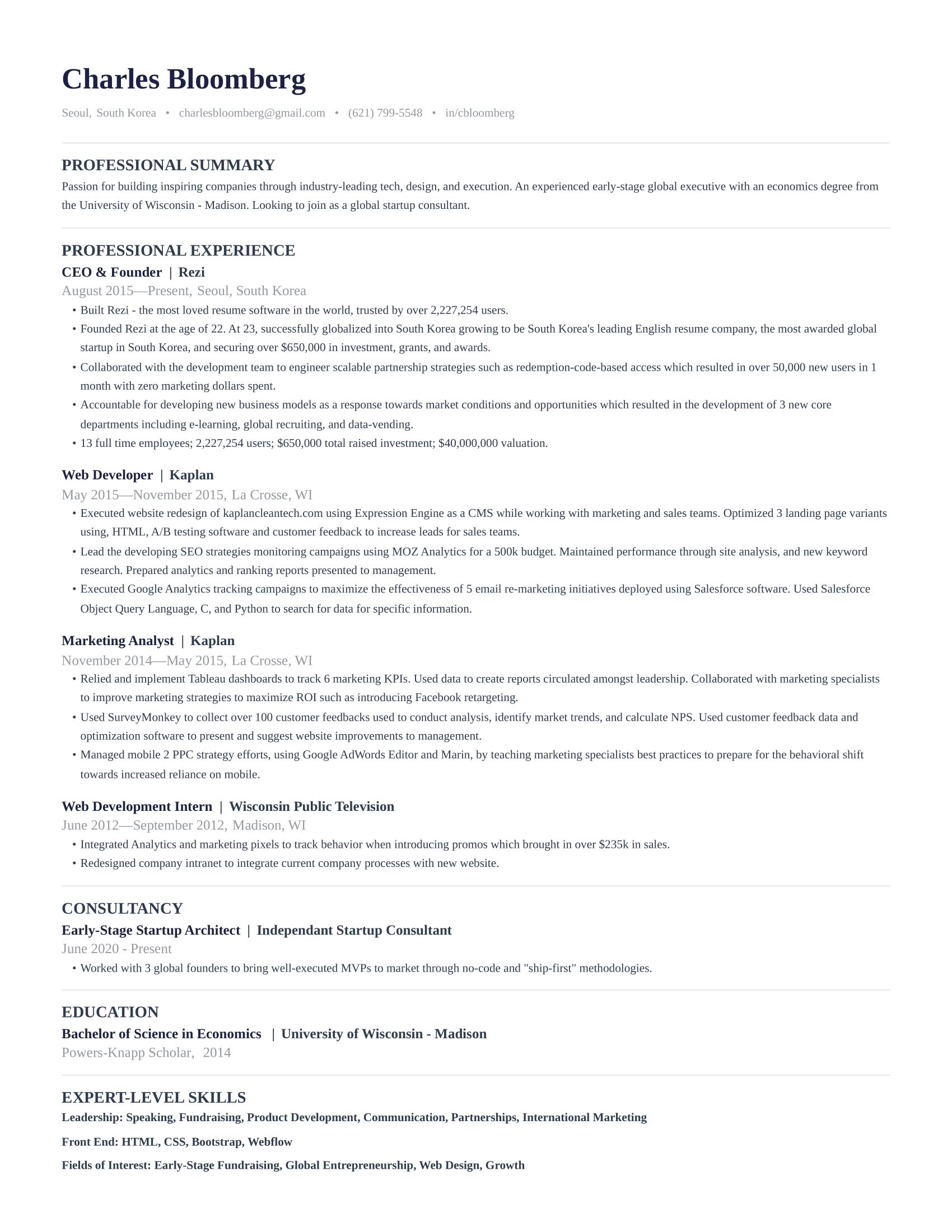 Neat resume template preview