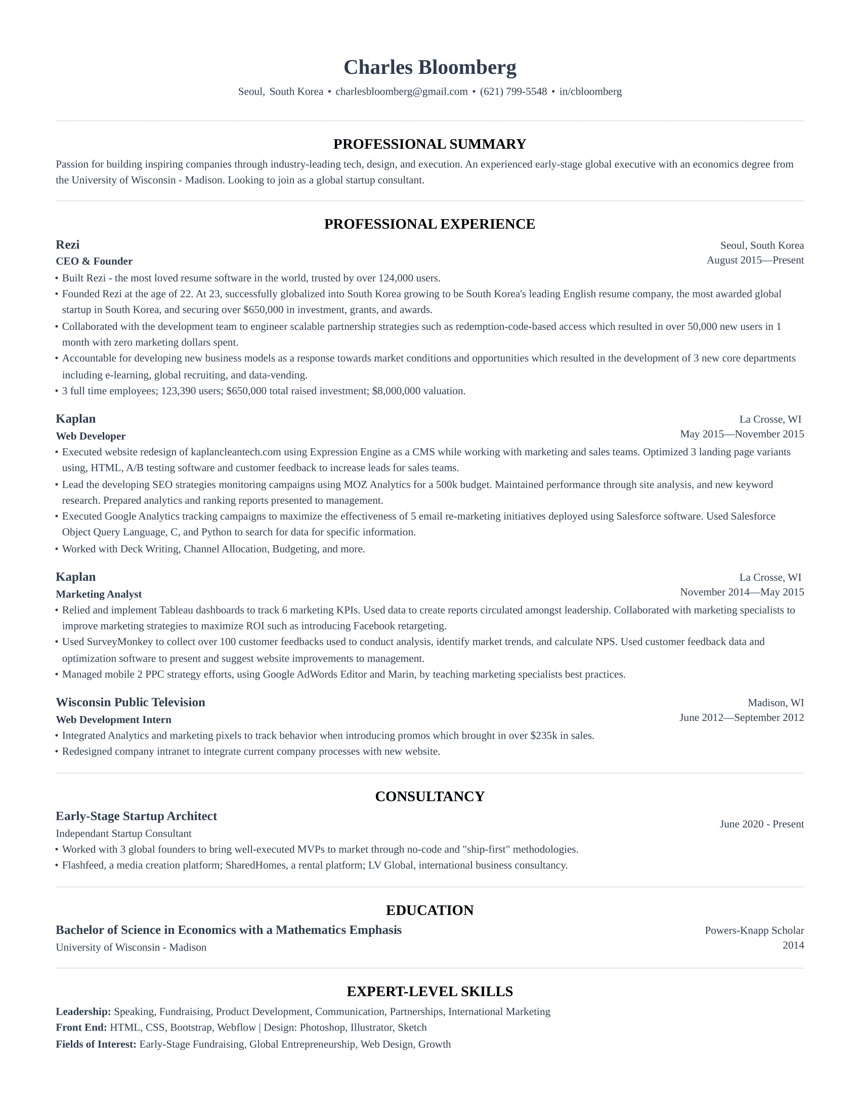 Harvard resume template preview